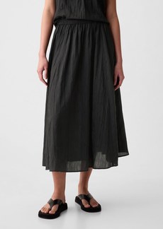 Gap Textured Crinkle Pull-On Midi Skirt