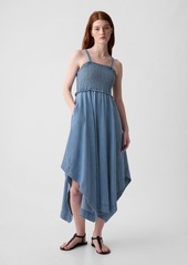 Gap Denim Handkerchief Hem Midi Dress