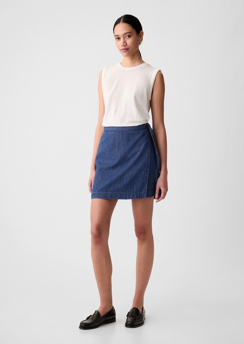 Gap Denim Wrap Mini Skirt