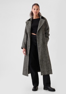 Gap Double-Breasted Herringbone Belted Trench Coat