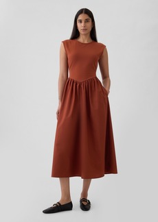 Gap Drop-Waist Mixed Media Midi Dress