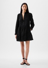 Gap Eyelet Tiered Mini Shirtdress