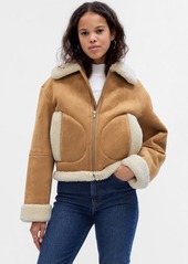 Gap Vegan Suede Sherpa-Trim Jacket