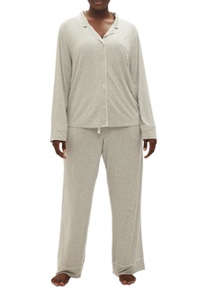 Gap GapBody Women's 2-Pc. Notched-Collar Long-Sleeve Pajamas Set - Grey