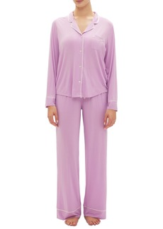 Gap GapBody Women's 2-Pc. Notched-Collar Long-Sleeve Pajamas Set - Purple Orchid