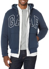 GAP mens Logo Sherpa Zip Hooded Sweatshirt   US