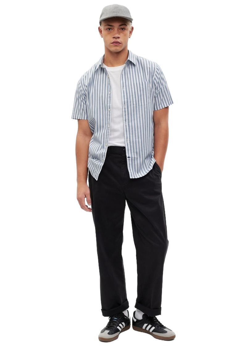 GAP Mens Short Sleeve Stretch Poplin Shirt  XL