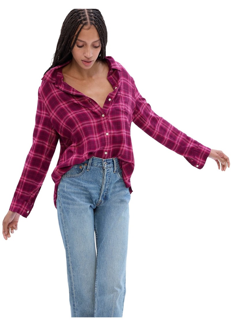 GAP Womens Drapey Flannel Button Down Shirt  Combo a  US
