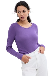 GAP Womens Favorite Long Sleeve Crew Neck T-Shirt DEEP Hydrangea XXL