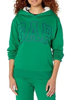 GAP womens Logo Sherpa Lined Hood Sweatshirt   US
