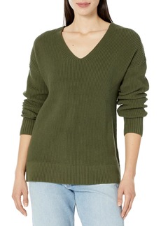 Gap Women's Maternity Cotton V-Neck Sweater Army Jacket Green