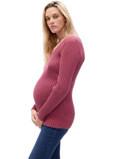 GAP Women's Maternity Ribbed Sweater Dry Rose 18-1725 TCX