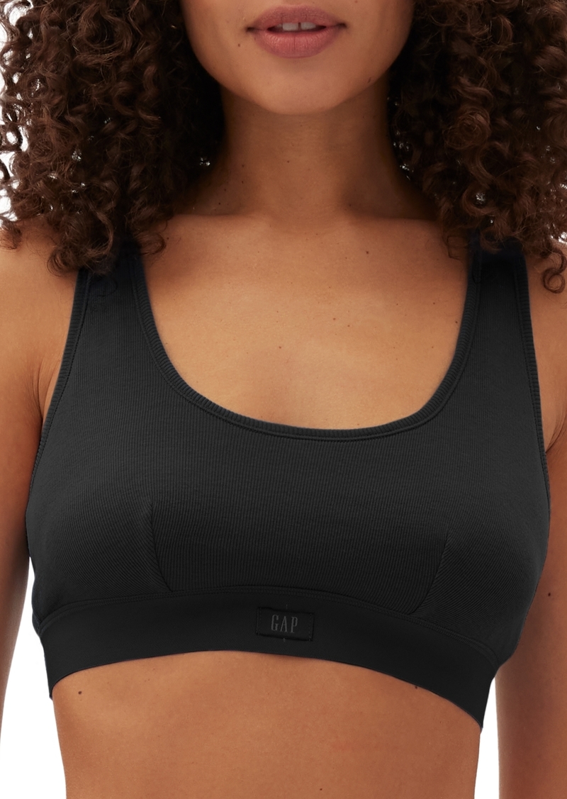 Gap GapBody Women's Ribbed Logo Comfort Racerback Bra GPW01051 - True Black