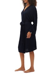 GAPBody Women's Long-Sleeve Ribbed Belted Robe - Navy Uniform