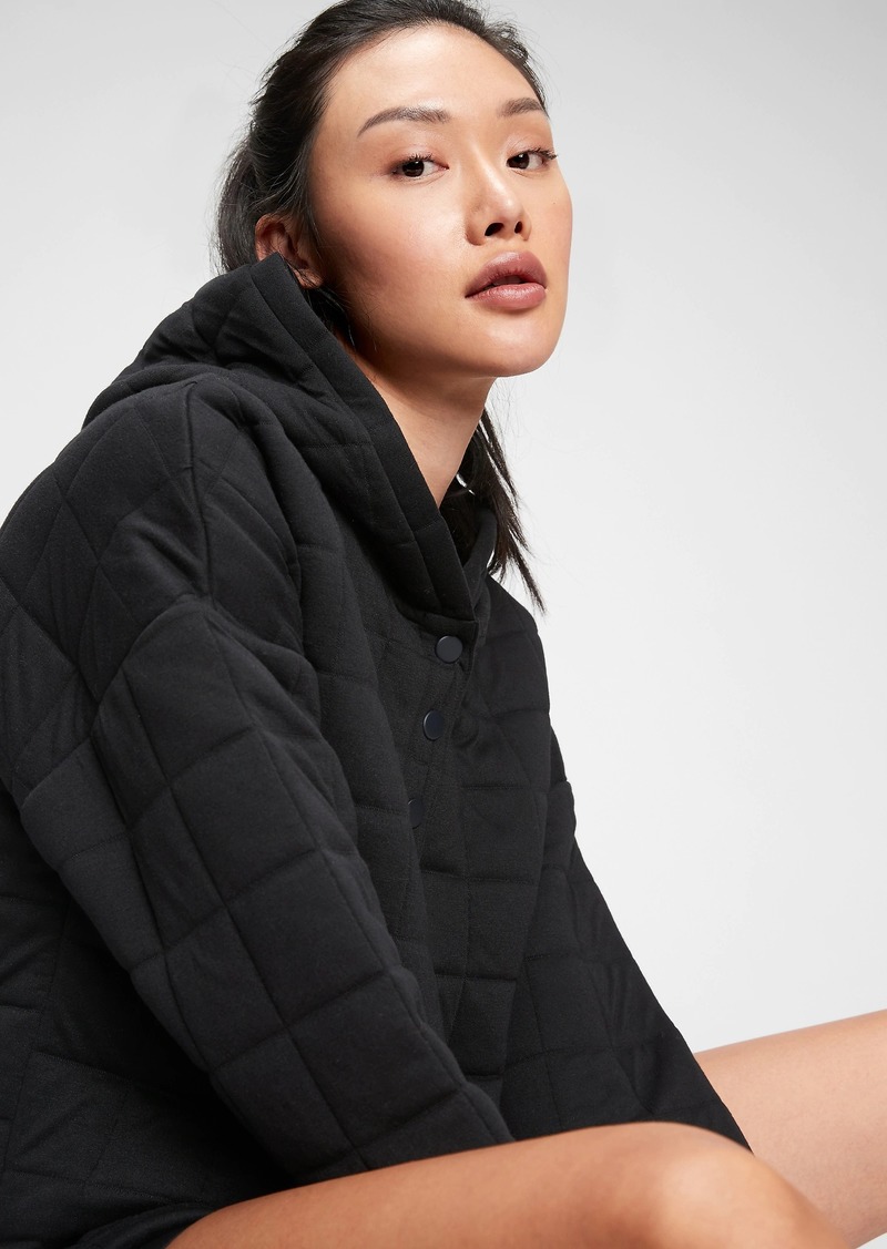 GAP, Tops, Gap Fit Quilted Jacquard Hoodie In Black