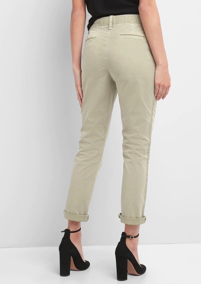 gap girlfriend twill stripe khakis