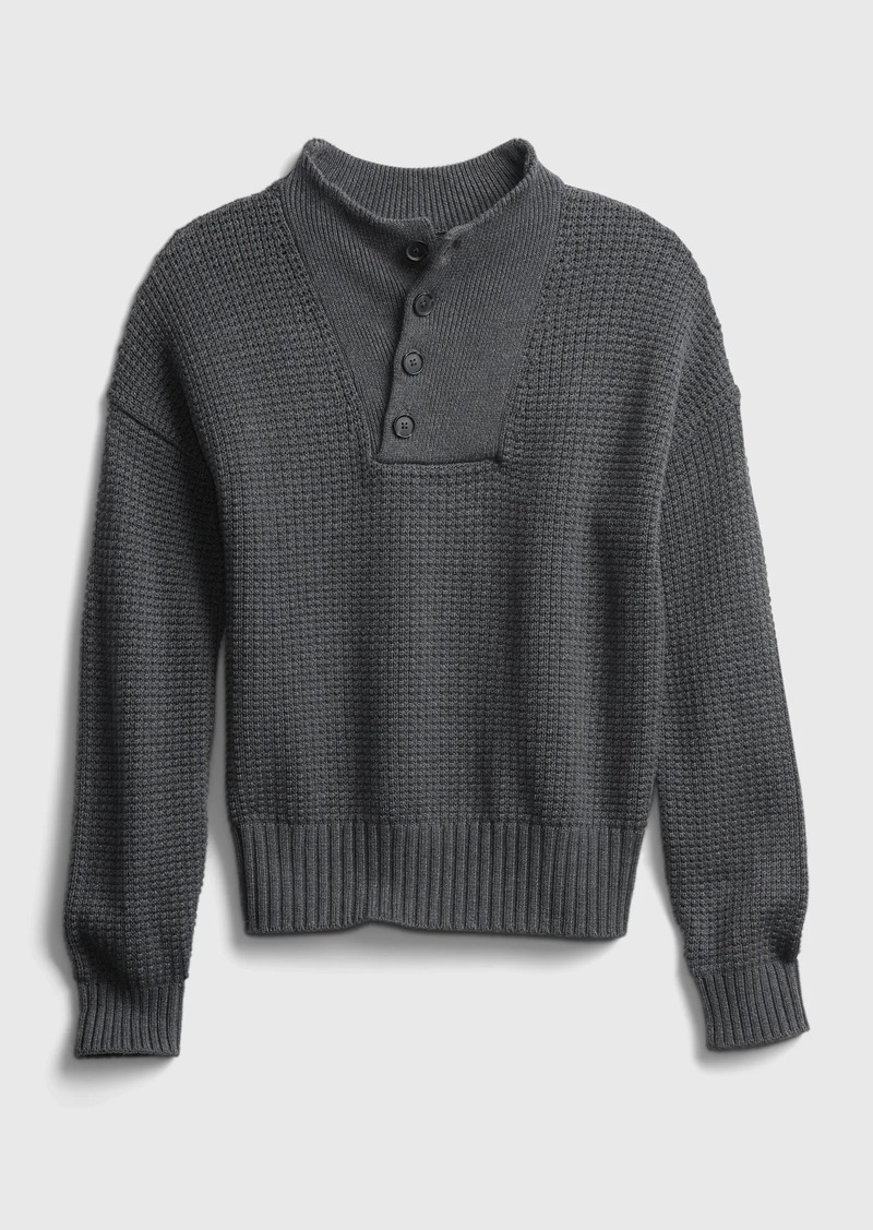 gap half button sweater