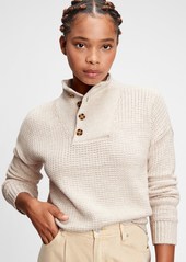 gap half button sweater