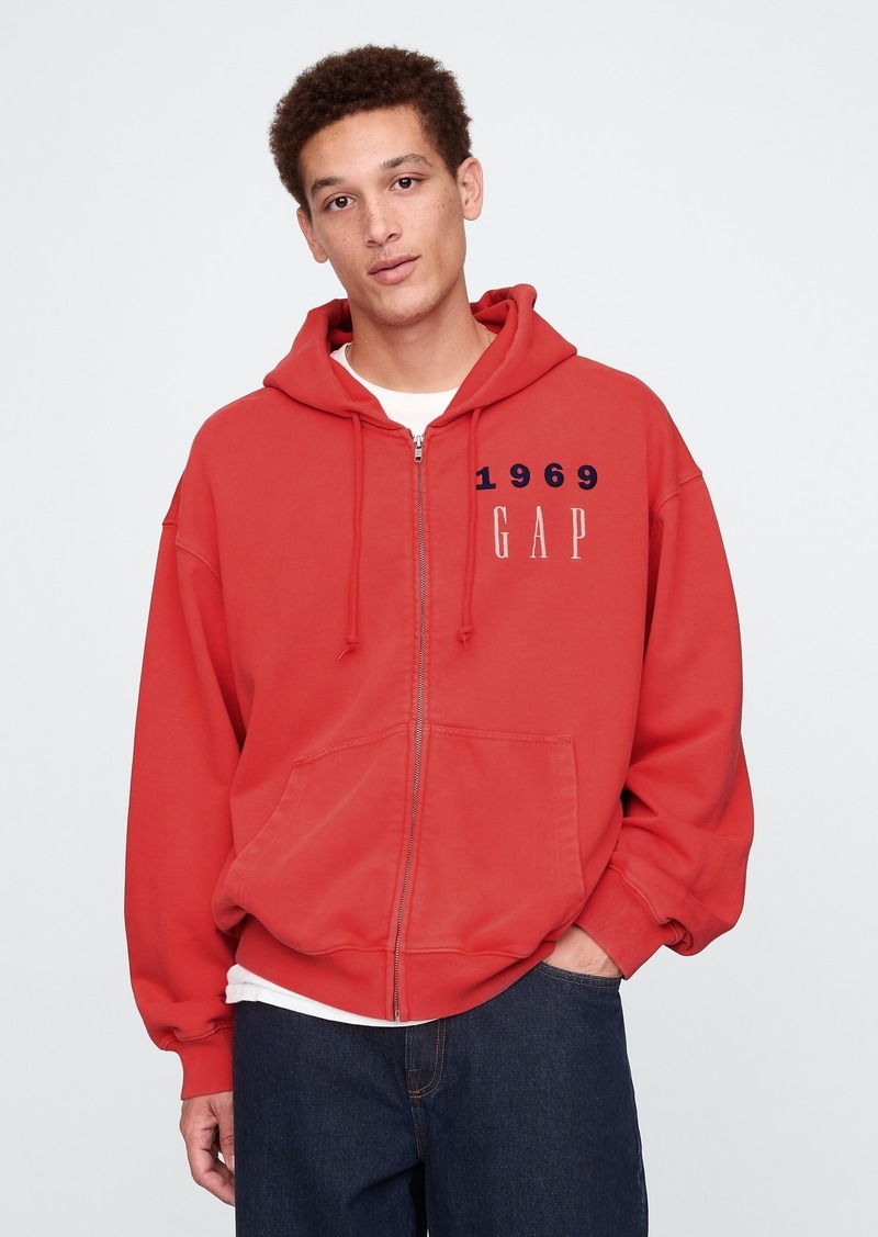 Gap Heavyweight 1969 Logo Full-Zip Hoodie