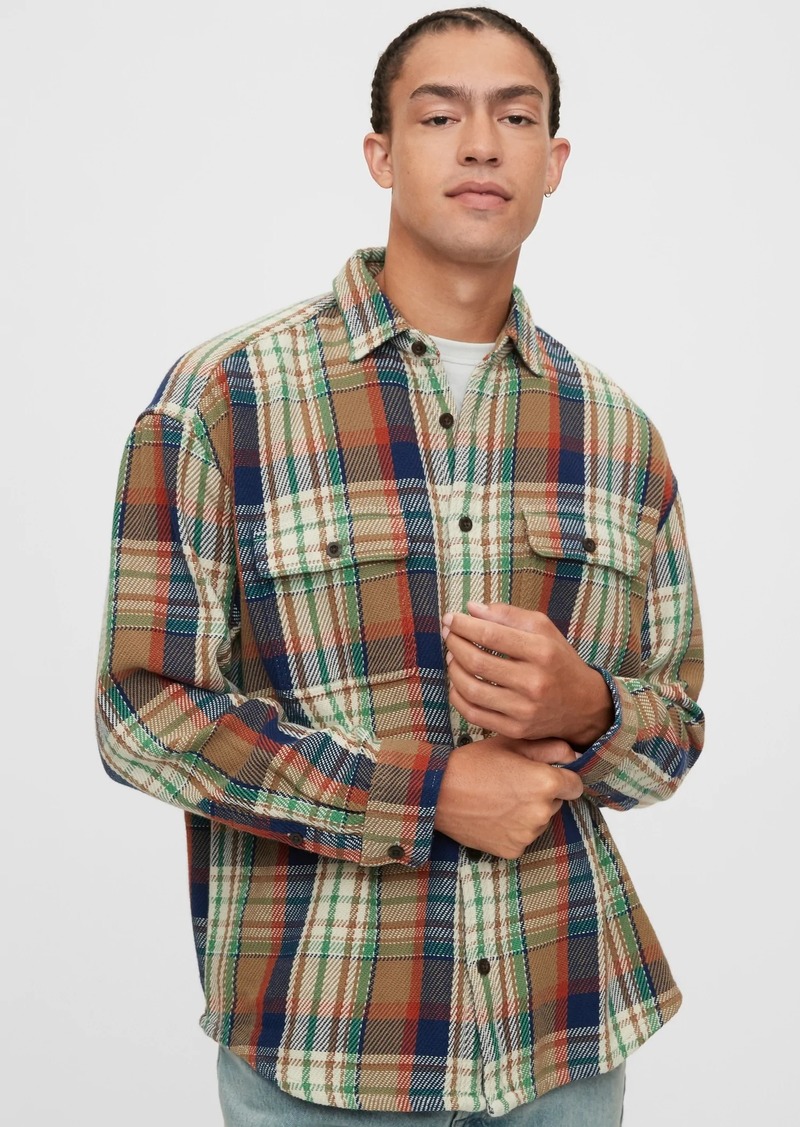 gap heavyweight flannel shirt jacket