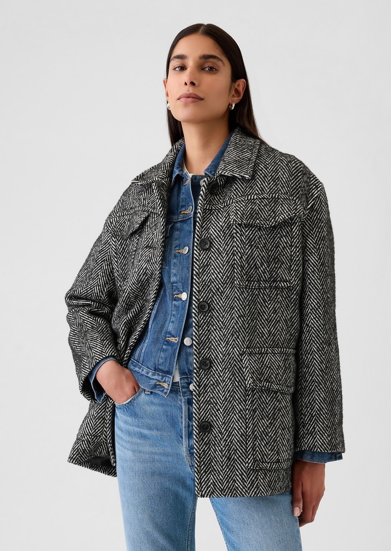 Gap Herringbone Belted Utility Jacket