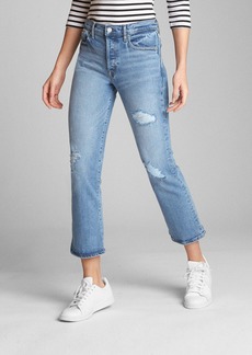 Gap High Rise Crop Kick Jeans with Distressed Detail