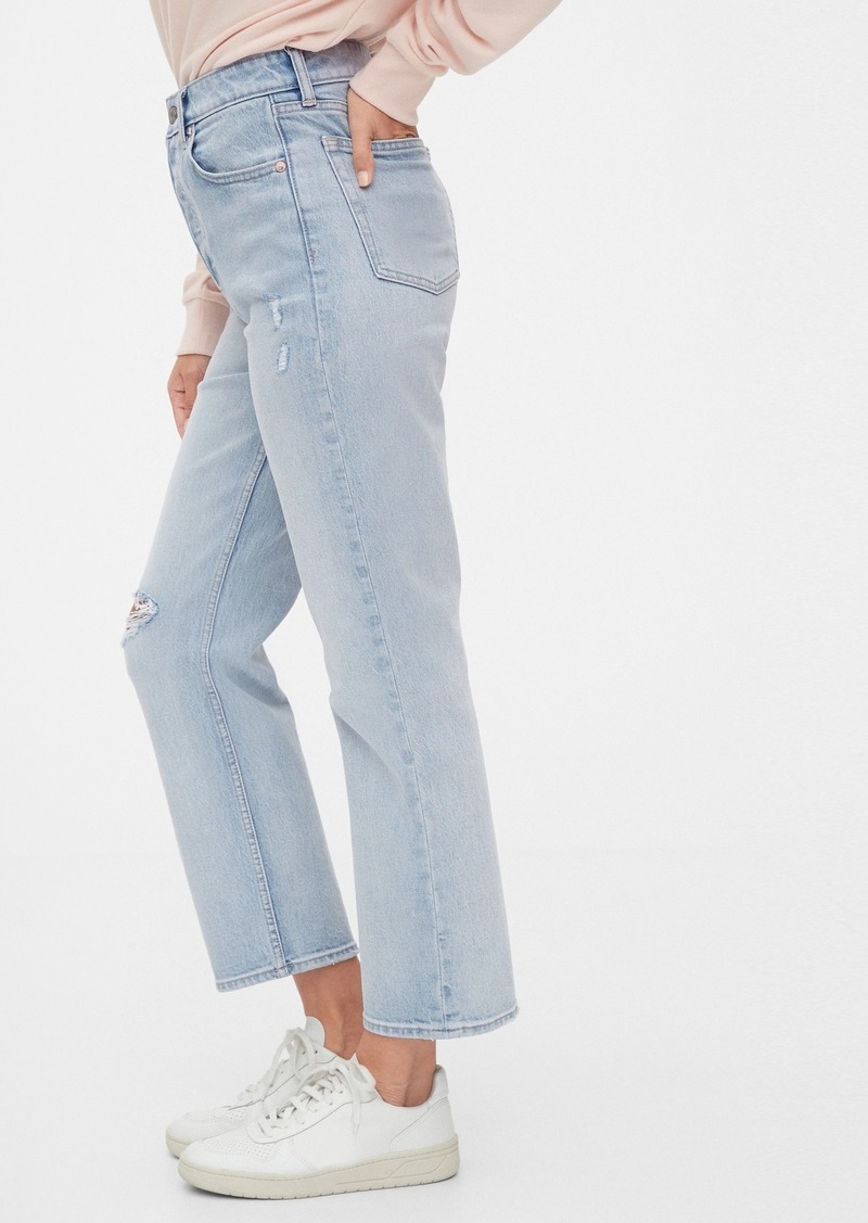 gap high rise cheeky straight jeans