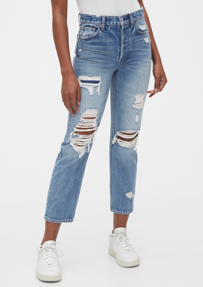 high rise cheeky straight jeans gap