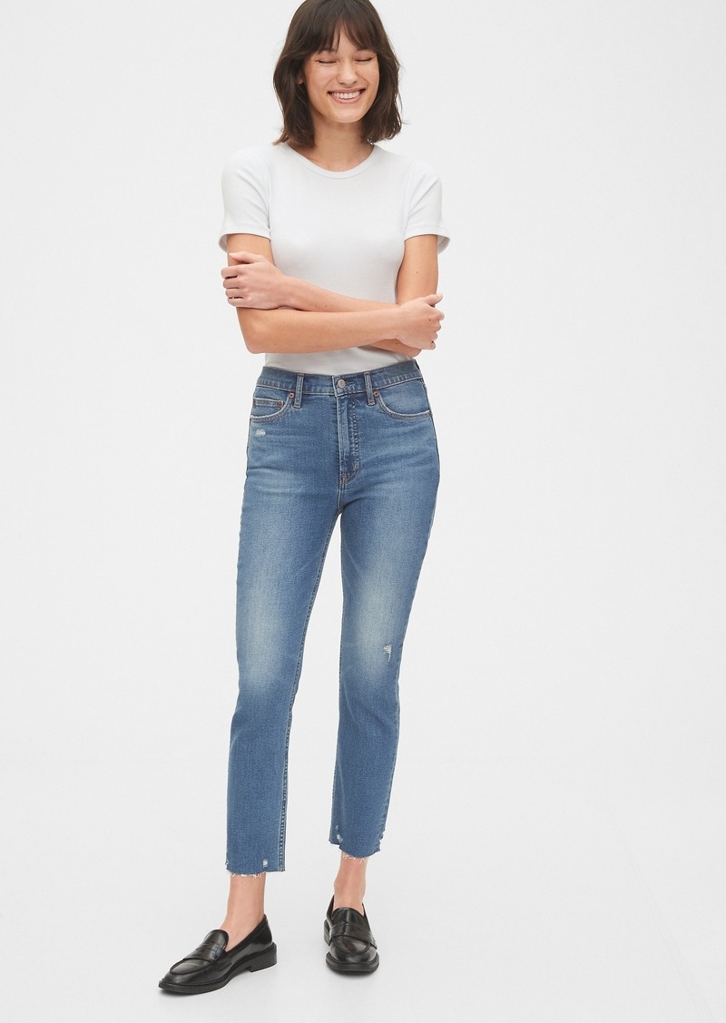 Gap High Rise Distressed Vintage Slim Jeans