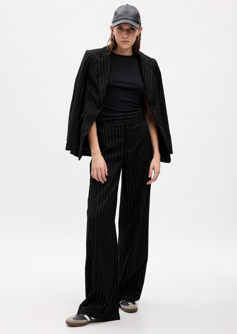 Gap High Rise Metallic Stripe Wide-Leg Trousers