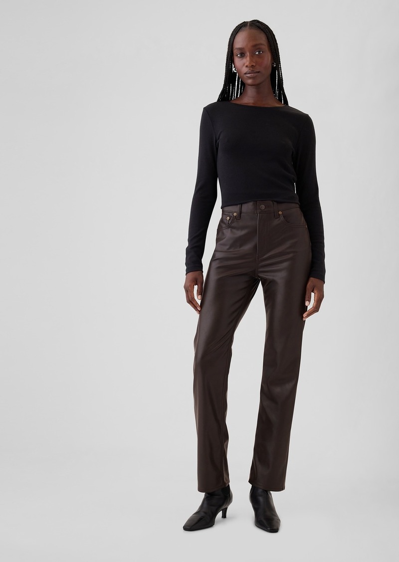 Gap High Rise Recycled Vegan Leather '90s Straight Pants