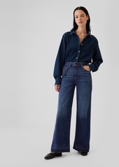 Gap High Rise Stride Belted Wide-Leg Jeans