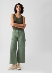 Gap High Rise Stride Wide-Leg Cargo Ankle Jeans