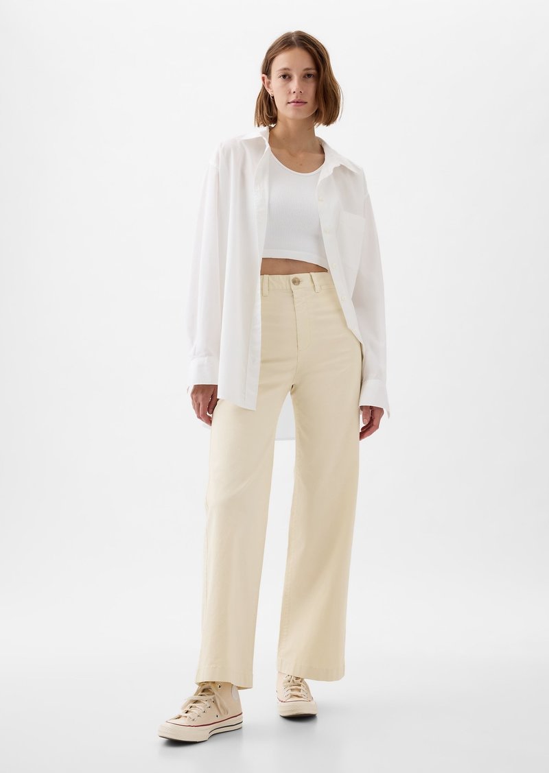 Gap High Stride Wide-Leg Ankle Khakis