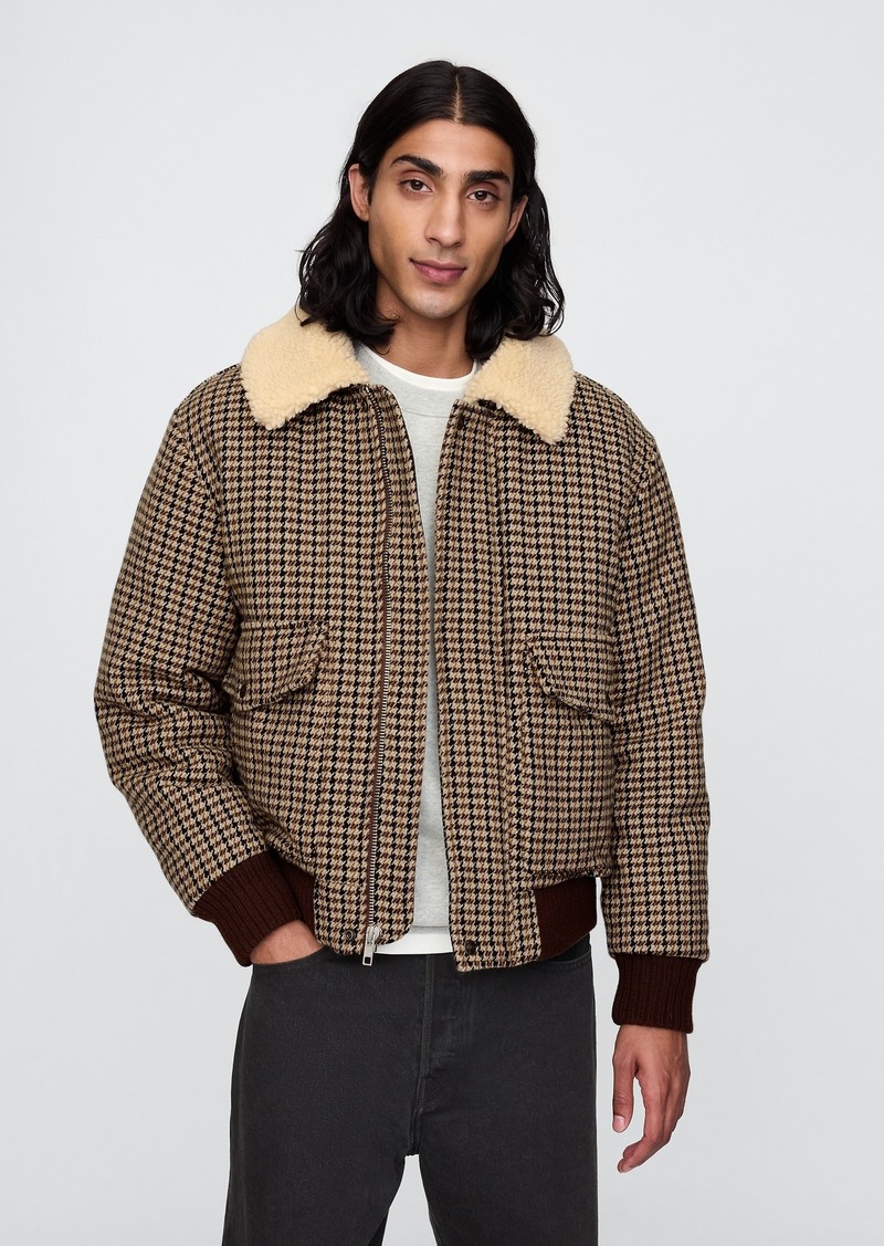 Gap Houndstooth Bomber Jacket