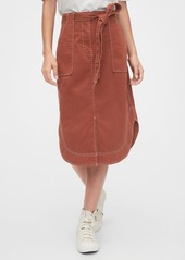 Gap Khaki Shirttail Midi Skirt