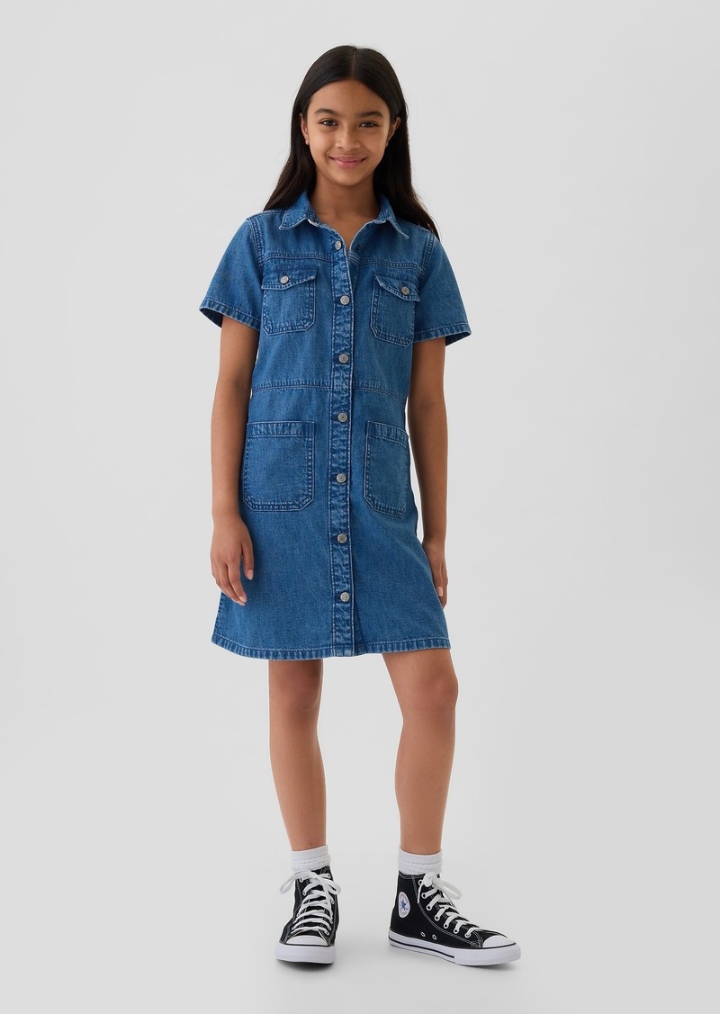 Gap Kids Cargo Denim Shirtdress