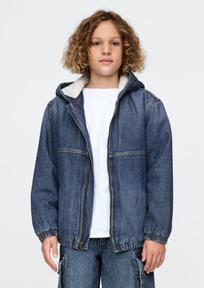 Gap Kids Cozy Denim Hooded Jacket