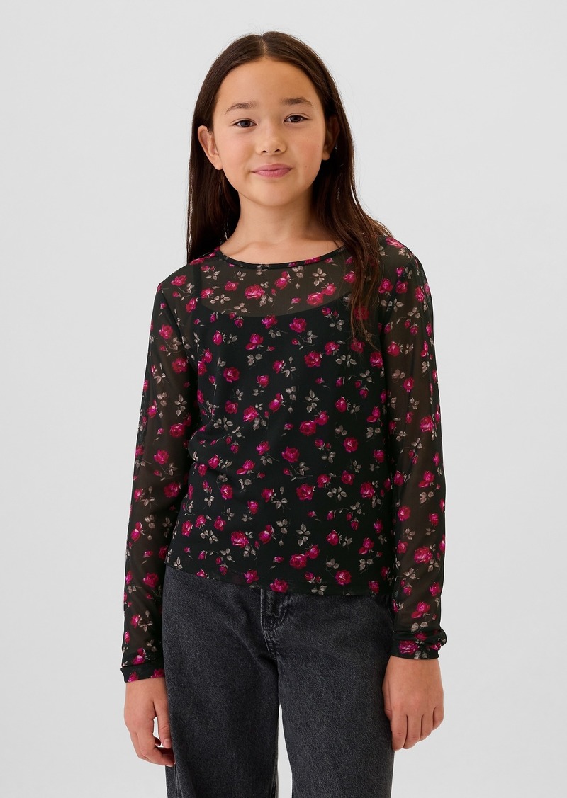 Gap Kids Floral Mesh Top