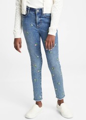 Gap Kids High-Rise Skinny Ankle Embroidered Floral Jeggings with Max Stretch