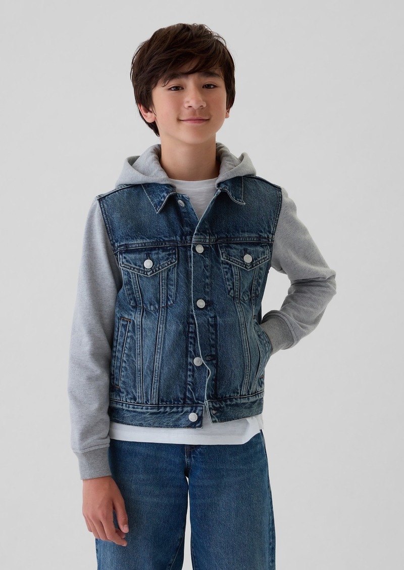 Gap Kids Hooded Icon Denim Jacket