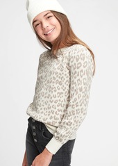 Gap Kids Leopard Print Crewneck Sweater