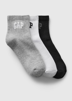 Gap Kids Logo Quarter Crew Socks (3-Pack)