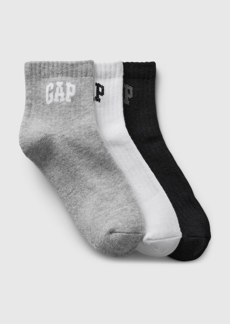 Gap Kids Logo Quarter Crew Socks (3-Pack)