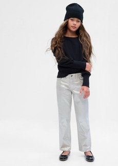 Gap Kids Mid Rise Metallic '90s Straight Jeans