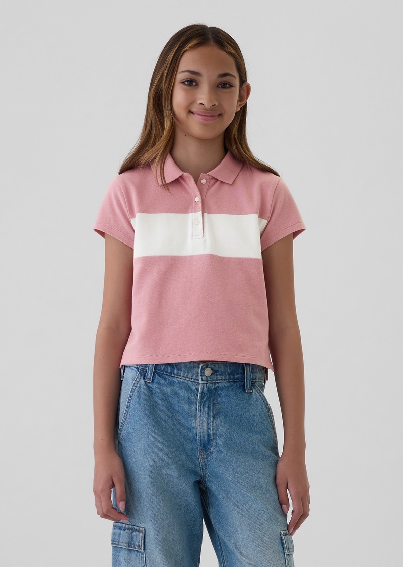 Gap Kids Pique Cropped Polo Shirt Shirt