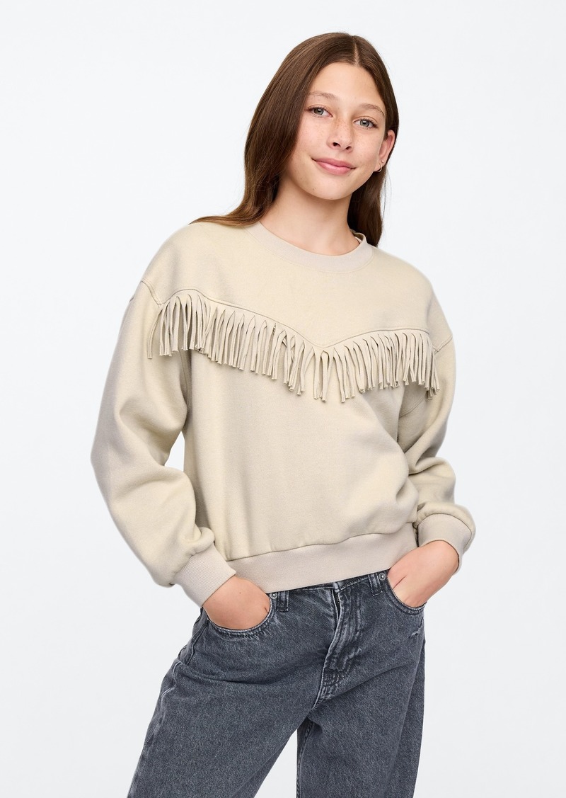 Gap Kids Vintage Soft Fringe Sweatshirt