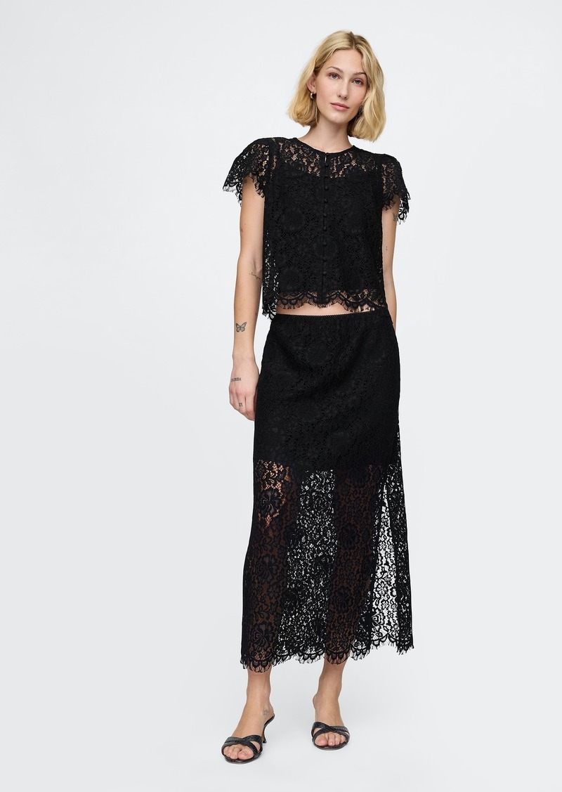 Gap Lace Pull-On Midi Skirt