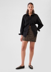 Gap Leopard Denim Mini Skirt