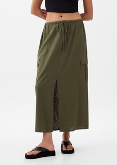 Gap Linen-Blend Cargo Midi Skirt